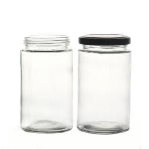 Environmental Friendly Smooth Empty Clear Round Compact Glass Food Jar 100ml 250ml 500ml