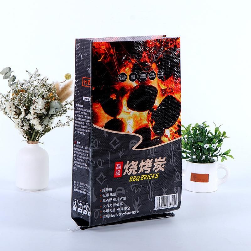 2kg 5kg PP Woven Bag for Hardwood Lump Charcoal Paper Bag Coal Briquette Packaging Bag with Handle