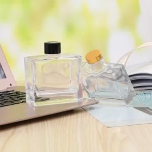 Perfume Bottle Square 50ml Glass Fragrance Reed Diffuser Bottle for Room