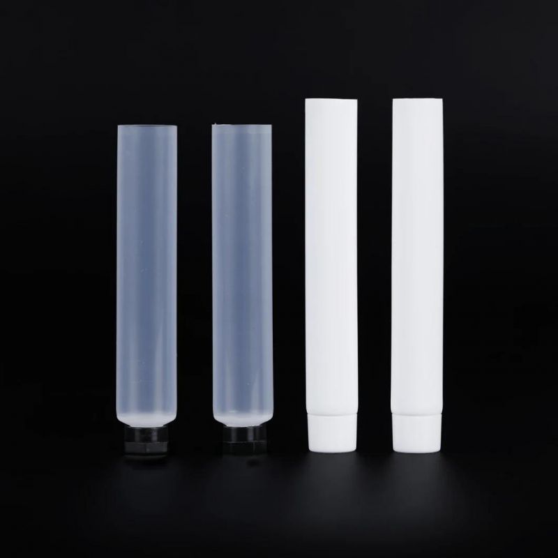 Glossy Blue Color Silk Printing 3.2oz Cosmetics Tube Packaging 100% PCR LDPE Gradient Cream Free Plastic Screw Cap Shiny 2 Layer Plastic Packaging