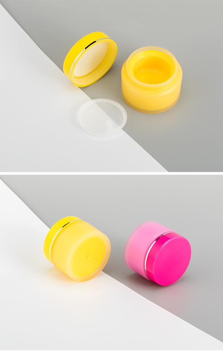 Eco-Friendly 15g Empty Pink Yellow PP Skincare Small Custom Empty Lip Balm Scrub Acrylic Pet Glass Plastic Cosmetic Packaging Cream Jar Pot Bottle Box Container