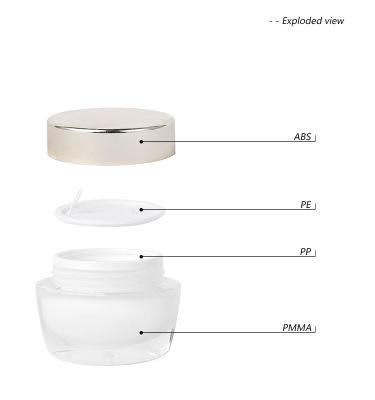 15g 30g 50g Acrylic V Shape Empty Plastic Cream Jar Cosmetic