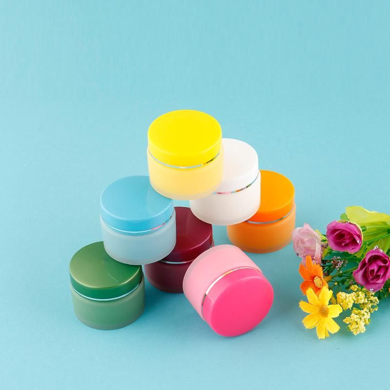 Eco-Friendly 15g Empty Pink Yellow PP Skincare Small Custom Empty Lip Balm Scrub Acrylic Pet Glass Plastic Cosmetic Packaging Cream Jar Pot Bottle Box Container