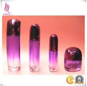 Purple Lotion Bottle with Pump Cosmetic Glass Bottle