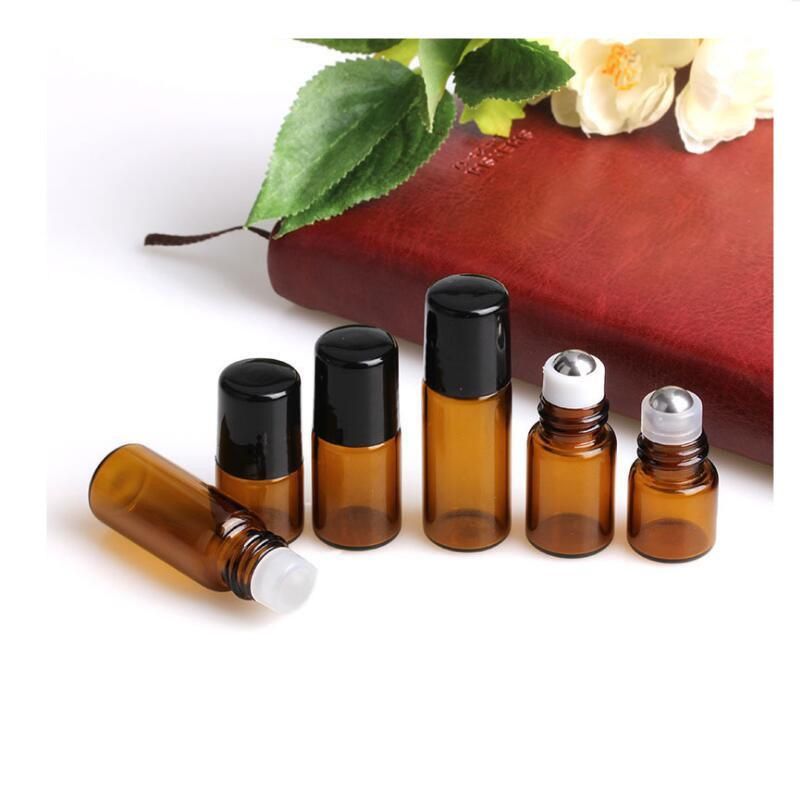 1ml, 2ml 3ml Empty Roll on Bottle Essential Oil Bottle Small Stainless Steel Roller Amber Roller Bottle for Sample