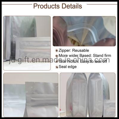 Food Packaging Aluminium Foil Bags Square Bottom Standing up Flexible Packaging Bags with Zip Lock  for Quinoa Tea Coffee Cookies Packing