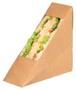 Sandwich Wedge Box with Window Take out Containers Triangle Baking Packaging Box