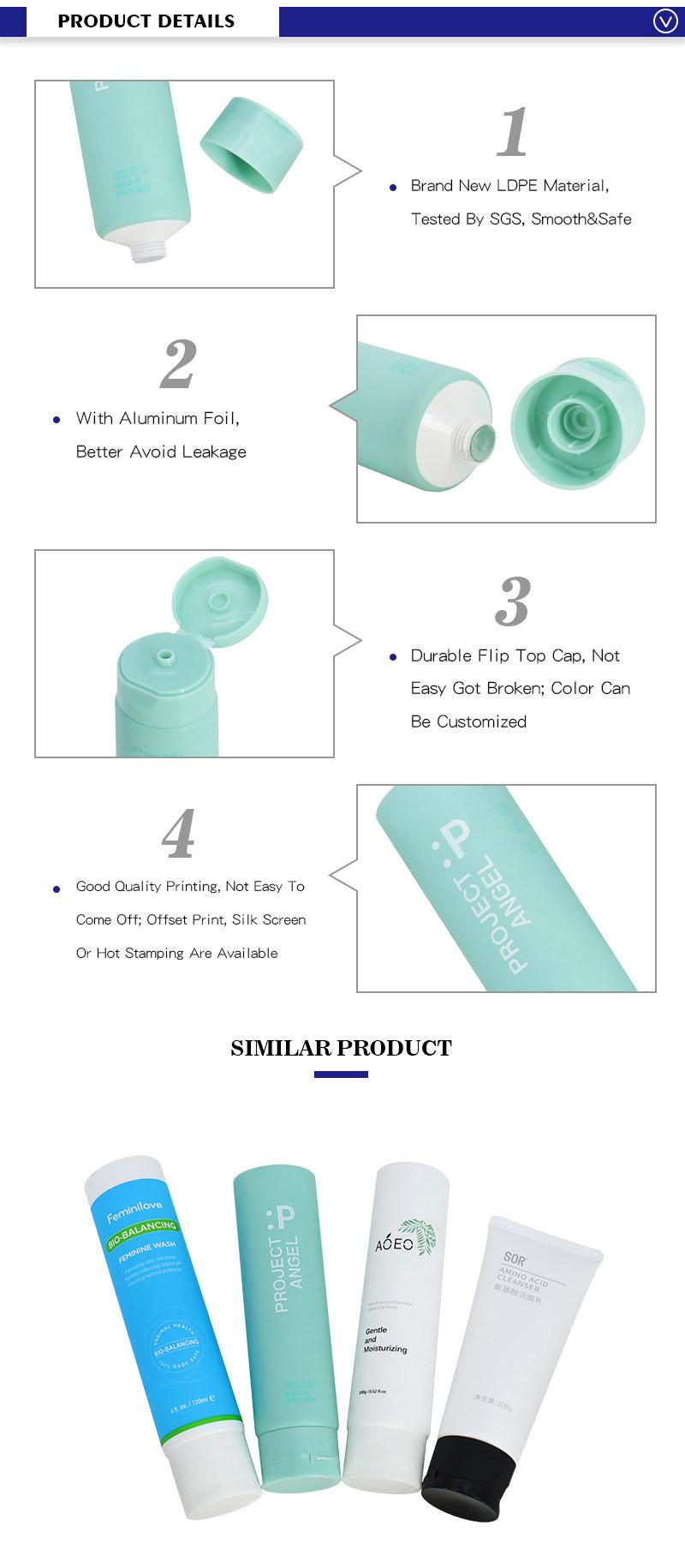 Eco-Friendly Factory Supply Plastic 100 Ml Blue Cosmetic Packaging Plastic Tube