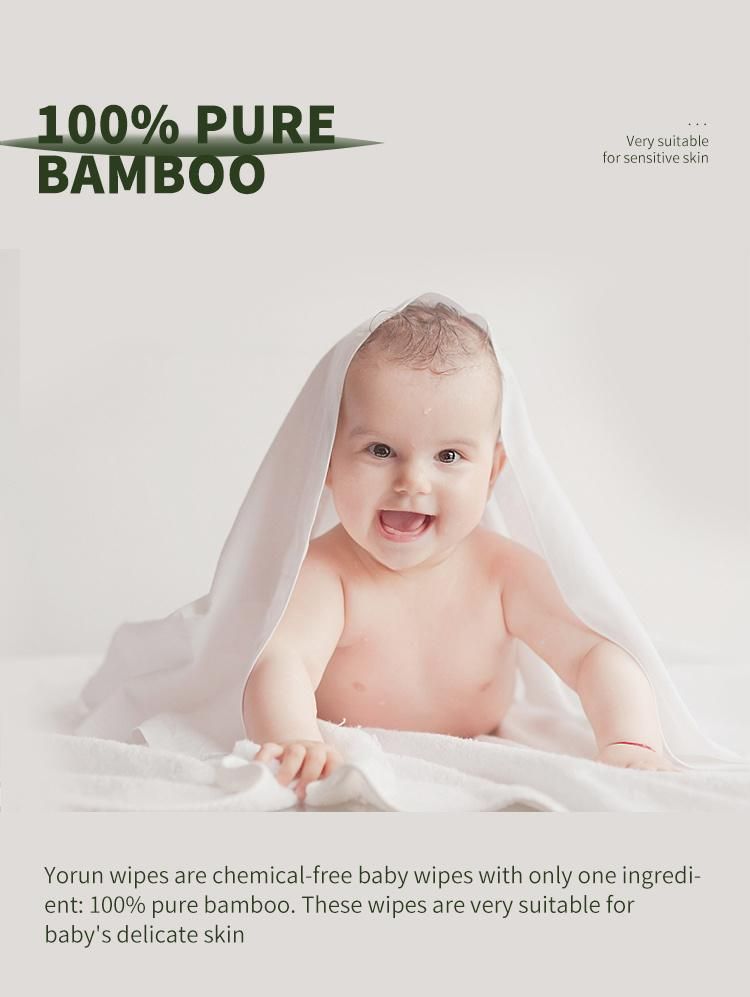 100% Biodegradable Protect Skin Suitable for Adults and Babies Bamboo Fiber Wipes