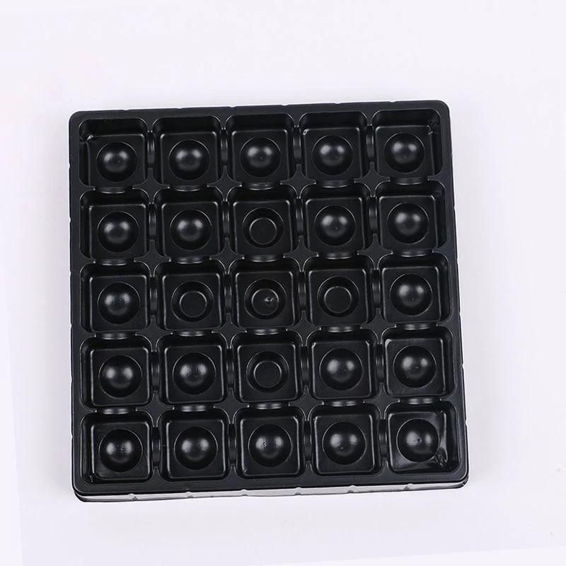 Custom wholesale vacuum forming chocolate Packaging Black Blister Plastic Inner cake Tray