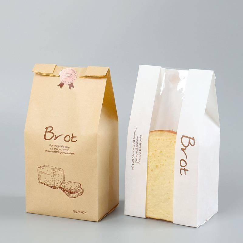 White Bread Toast Paper Bag with Printed Logo Cookies Bag