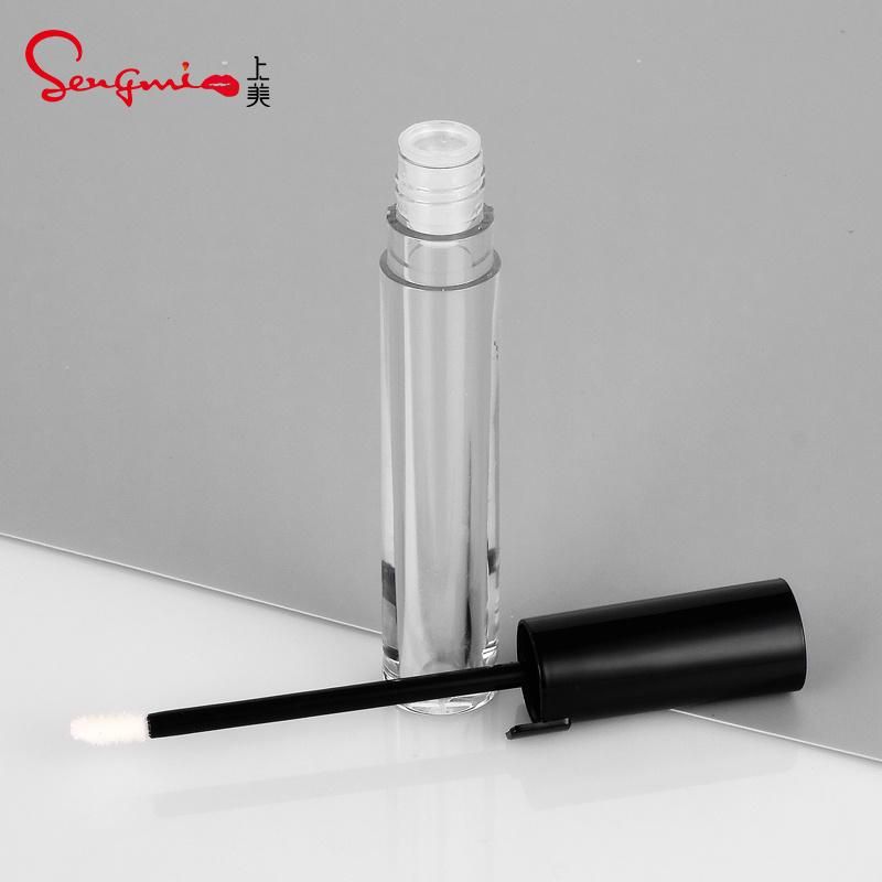 Popular Unique Black Transparent Lip Gloss Cosmetic Tubes Round Lip Gloss Packaging Private Label Lip Tint Containers