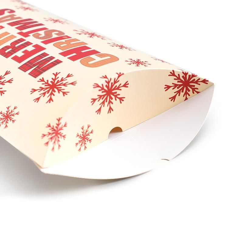 Wholesale Custom Size Snowflake Festival Gifts Packaging Christmas Candy Cardboard Pillow Box