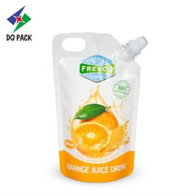 Dq Pack Flexible Packaging Bags Aluminum Foil Liquid Plastic Pouch with Corner Spout for Milk Yogurt