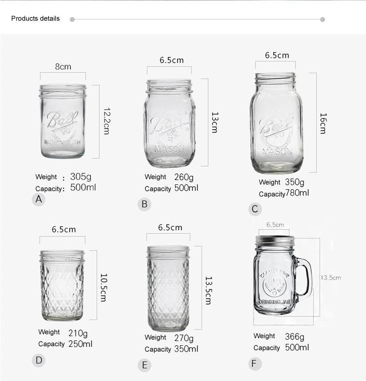 350ml Beverage Bottle Cold Extract Coffee Cup Mason Jar with Straw