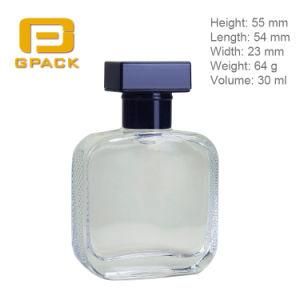 Small 30ml Perfume Bottles Antique Perfume Empty Square Glass Bottles Black Cap Cologne Atomiser Bottles for Sale