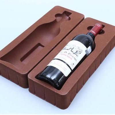 Customized Elegant Flocking Wine Plastic Tray Blister Packaging Insert Tray for Red Wine