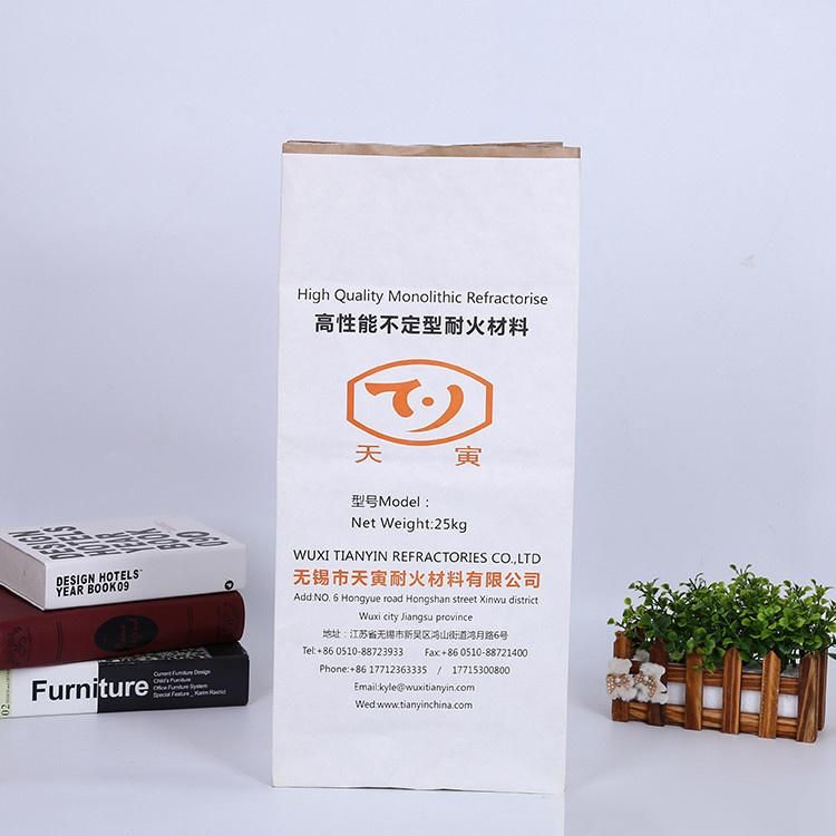 Square Bottom Chemical Material Packaging Bag 25kg 50kg Kraft Paper Bag for Packing Cement Chemical Glue