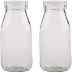 Wholesale 1000ml 500ml 400ml 250ml 200ml Glass Beverage Bottles with Plastic Lid for Fruit Juice Milk