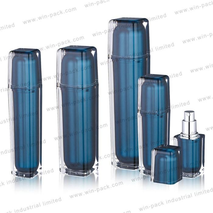 Empty Luxury Skin Care Cream Pump Bottle Blue Acrylic Bottle 15ml 30ml 50ml 100ml