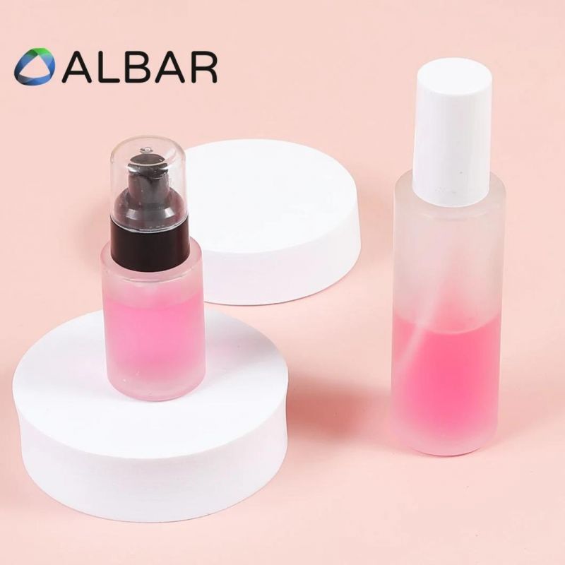 Light Clear Transparent Glass Bottles in Frosted Customization with Spray Pumps