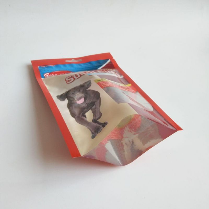 Aluminum Foil Heat Seal Plastic Pet Food Packaging Bag with Hook