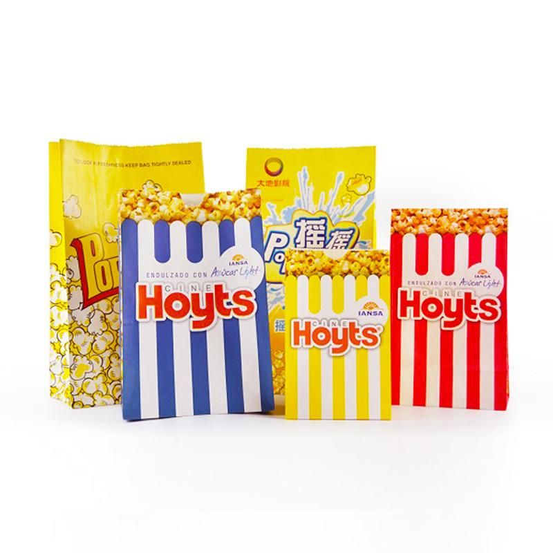 Logo Printing Customized Food Packaging Paper Popcorn Bags