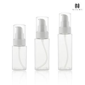 Flat Shoulder 120ml Clear Bottle Heavy Duty Pump Round Pet Lotion Bottle