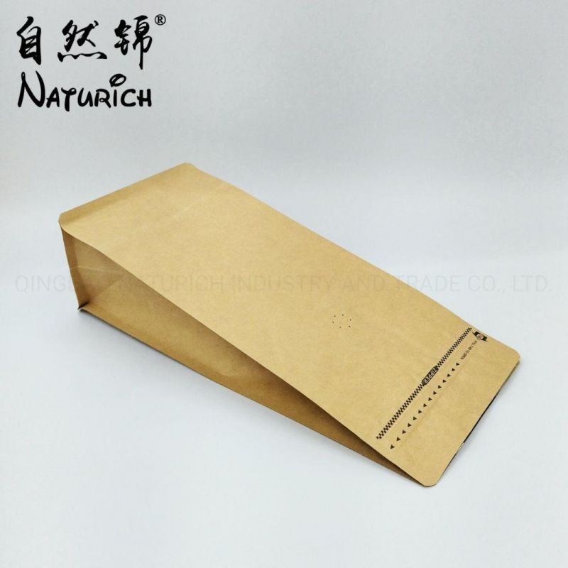 Kraft Paper Coffee Bag with Valve Food Packaging Zipper Pouches