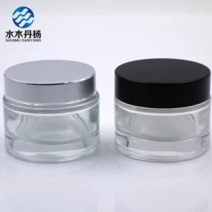 50g Cosmetic Cream Glass Jar with Aluminum Cap for Face Cream