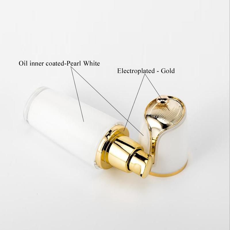 Manufacturer 30ml 80ml Luxury Acrylic Golden Color Empty Bottle Cosmetic Packing