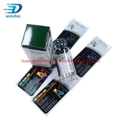 Custom Paper Medicine 1ml 3ml 10ml Testo Essential Oil Vials Label Packaging Aluminium Paper Boxes with Hologram Sealing Sticker