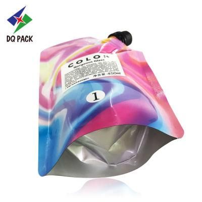 Dq Pack Custom Printed Spout Pouch Wholesale Packaging Spout Pouch Stand up Pouch with Corner Spout for Hair Dye Packaging