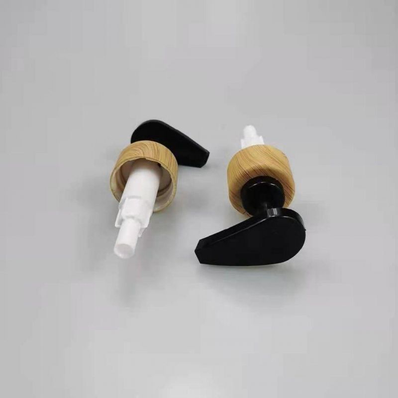 New Design 24/410 28/410 Wooden Grain Collar Lotion Pump for Shampoo Bottles