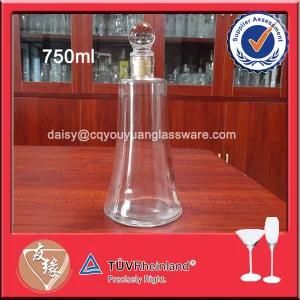 Customized Special Shape 750ml Glass Liquor Bottles Wholesale