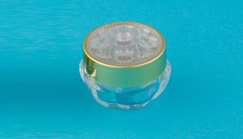 5g Plastic Empty Clear Cream Glitter Jar with Gold Lid