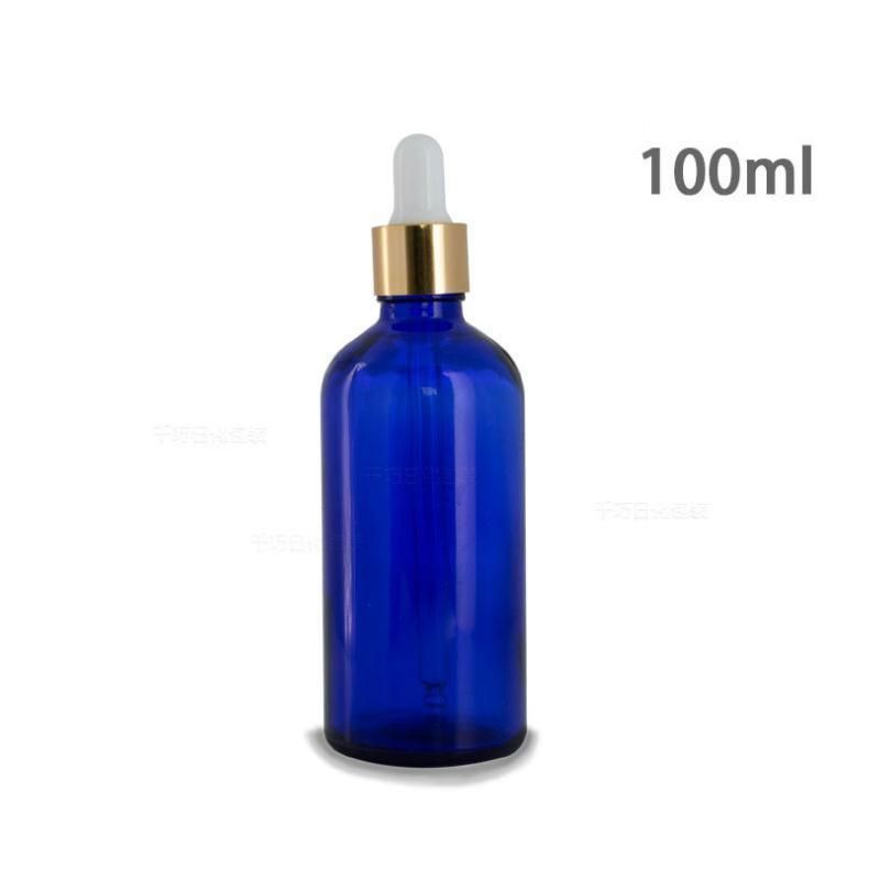 Cobalt Blue Glass 100ml Essenttial Oil Bottle Dropper Cap Container Makeup Tool Vial Packaging Empty Refillable Bottle