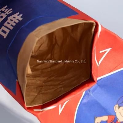 Custom Printed Construction Tile Adhesive Cement Bag Kraft Paper Valve Packaging Paper Bag