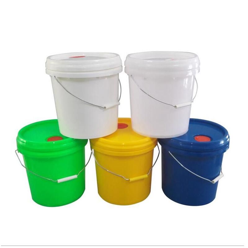 Hot Sale Round Plastic Bucket with Handle Cover for Fertilizer Pesticide Wall Fixing Agent etc