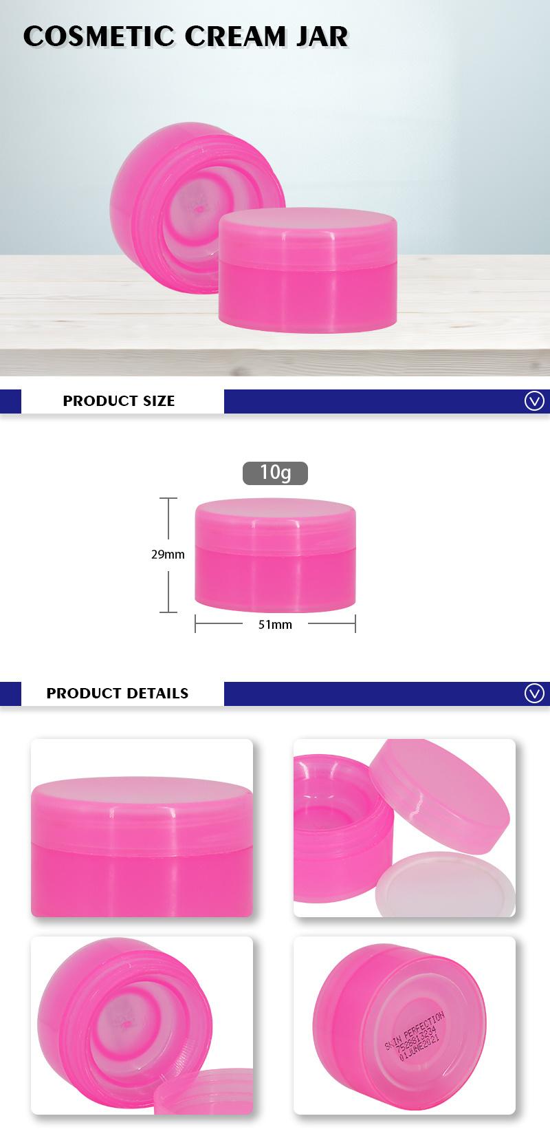 Hot Selling 10g Rose Red Plastic Cosmetic Cream Jar