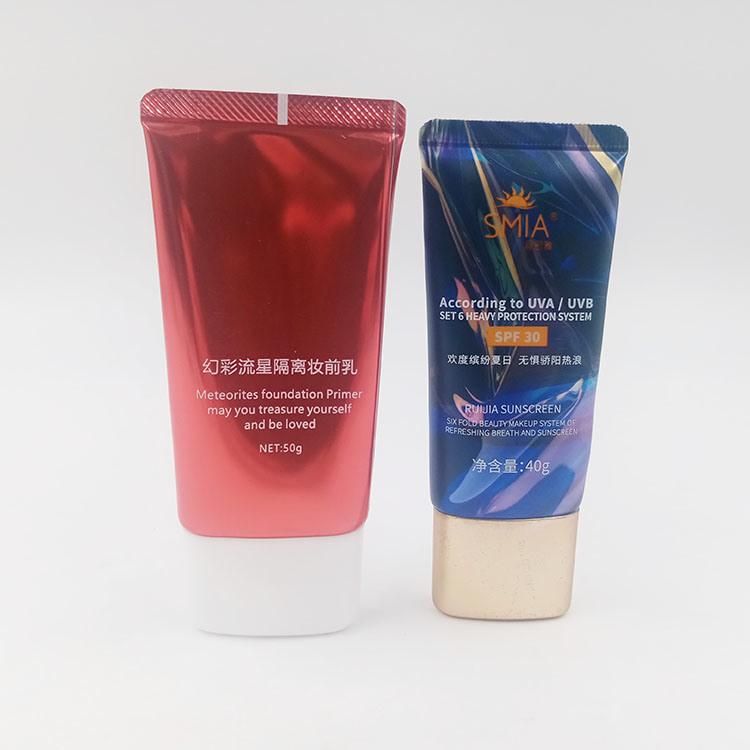 Plastic Flat Tube with Screw Cover for Cosmetic Packaging