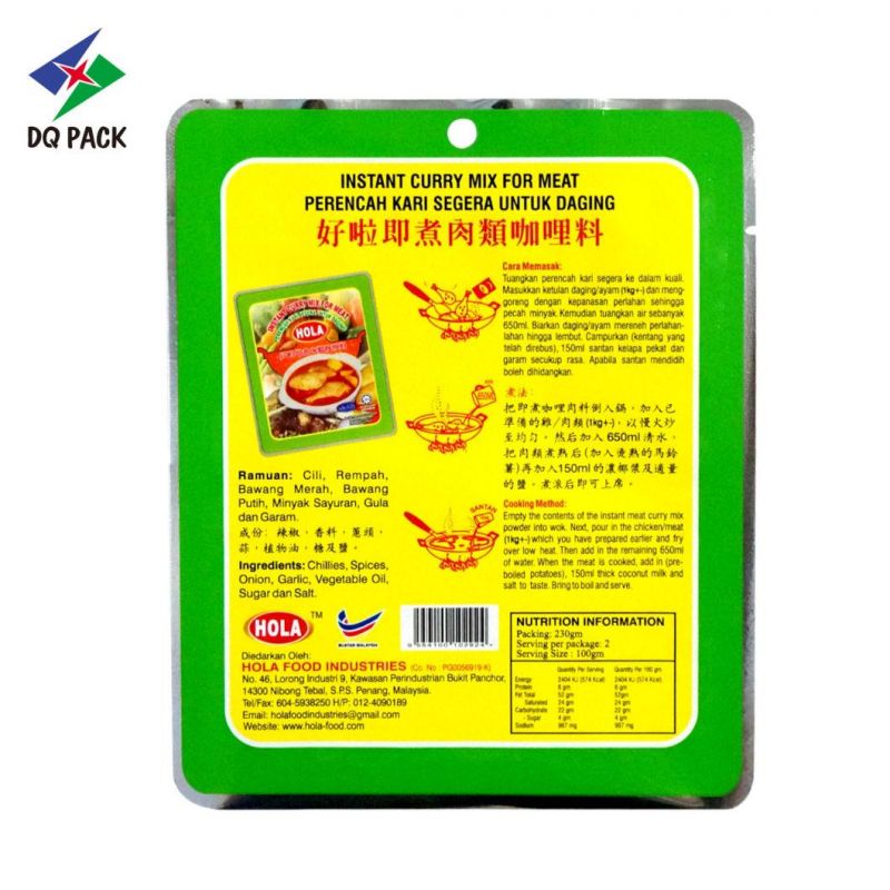 Customized Printing and Design Three Side Seal Bag Packging for Sauce Plastic Bag