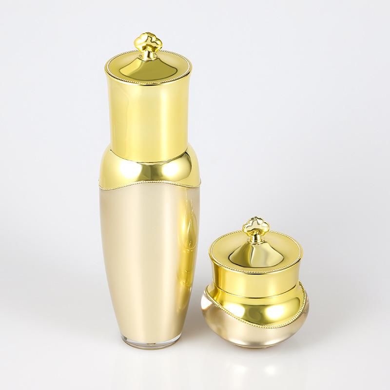 Low Price in Stock Fast Shipping Gold Luxury 15g Empty Acrylic Jar with Gold Lid