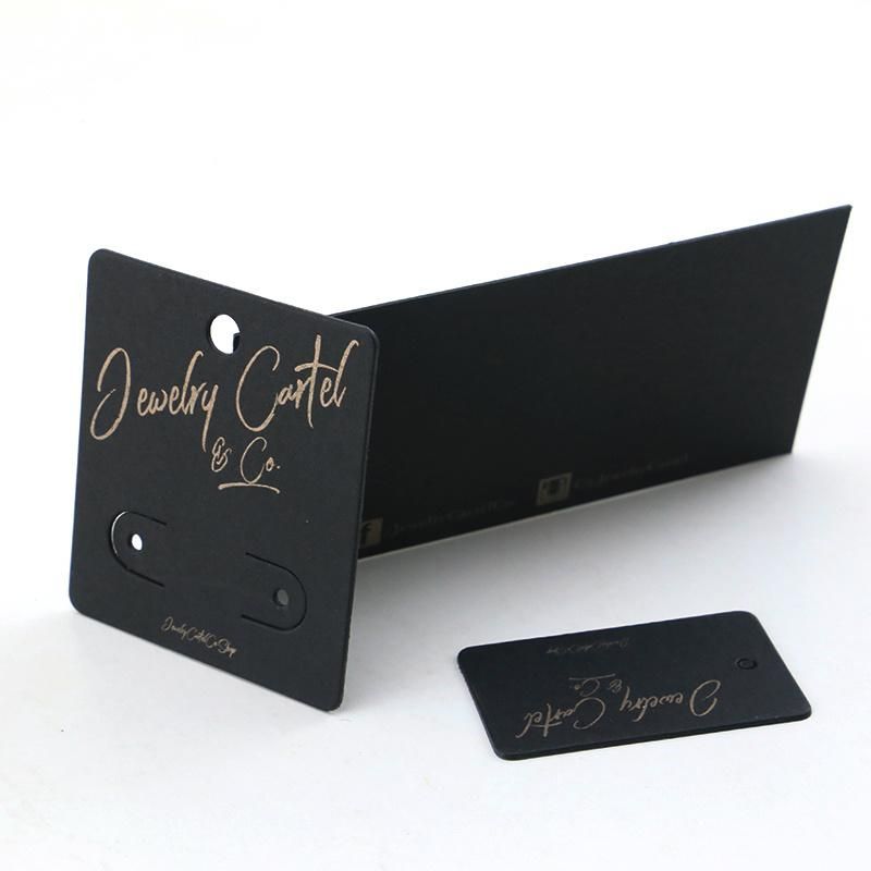 Black Card Paper Jewelry Display Card with Print Gold Foiling Logo