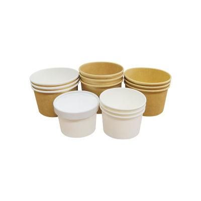 OEM ODM Wall Ice Cream Cups with Double PE Coating Paper Cup for Walls Ice Cream with Paper Lids