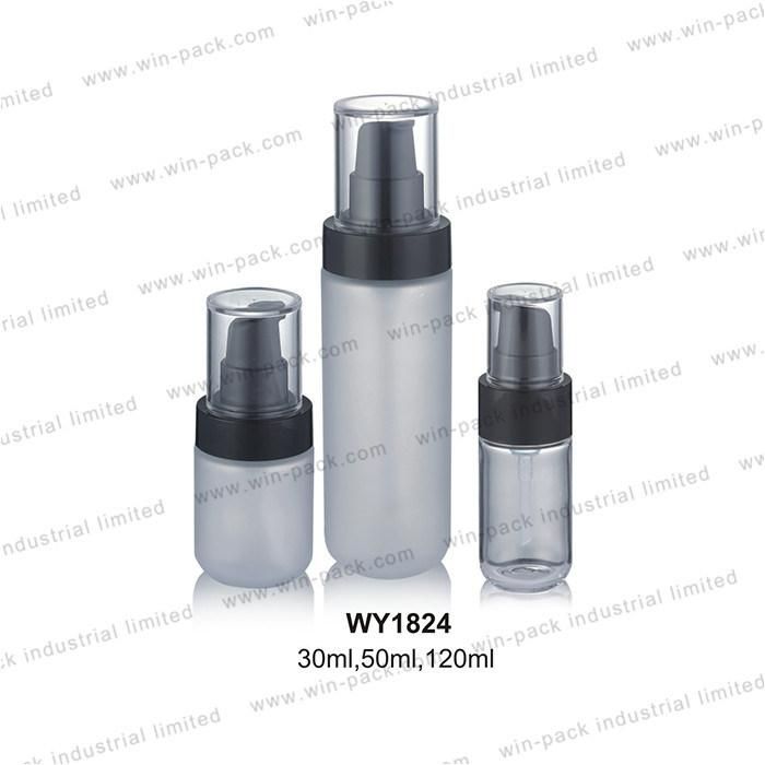 Luxury 30ml 120ml Round Frosted Plastic Cream Cosmetic Foundation Bottles with Plastic Lotion Pump