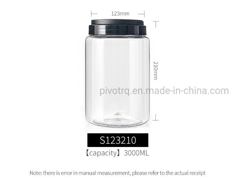 3000ml 101oz Big Size Plastic Bottle Round Food Candy Jar