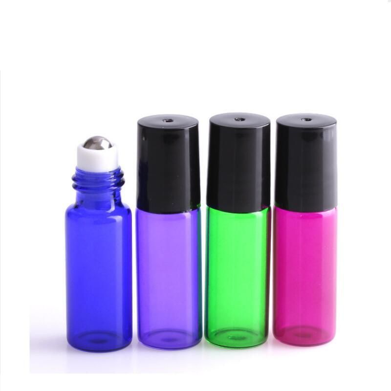 5ml Roll on Glass Bottle with Metal Ball for Perfume Essential Oil Roller Bottle