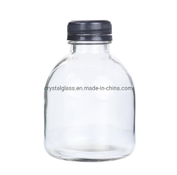 Glass Beverage Bottle Large Capacity Sealed Juice Bottle Kombucha Bottle Milk Tea Bottle with Lid 250ml 350ml