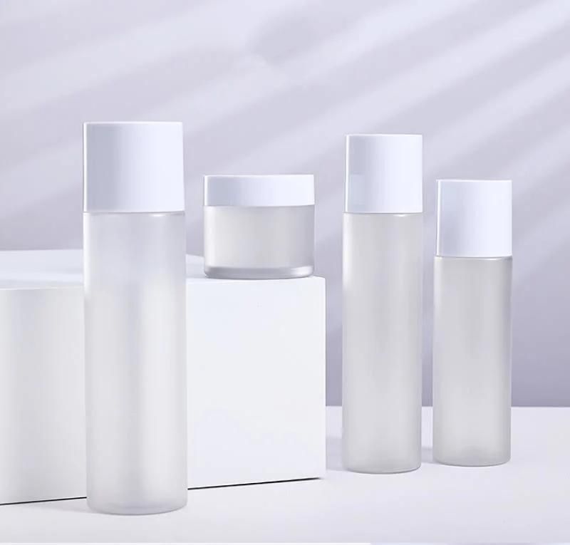 120ml/150ml/200ml/250ml Transparent Frosted Toner Bottle Lotion Bottle and 50g Plastic Cream Jar